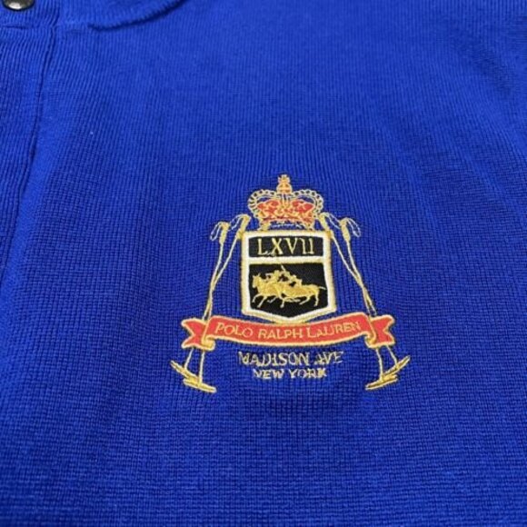 Polo Ralph Lauren Mens Merino Wool Zip Sweater XXL Mercer Club Blue - Picture 4 of 8